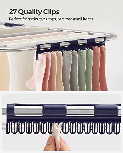 SONGMICS Clothes Drying Rack, Foldable 2-Level Stee Laundry Drying Rack - Image 5