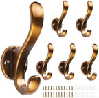 Heavy Duty Wall Hooks, Metal Mounting Hardware, Double Prong Design, Decorative by Ruiziiz