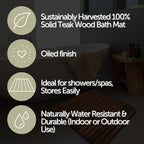 Nordic Style Premium Teak Shower and Bath Mat - Image 4