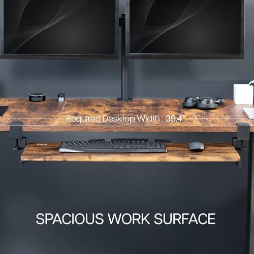 VIVO Vintage Brown Extra Large Clamp-on 34"x11" Keyboard Tray, MOUNT-KB15EN - Image 5