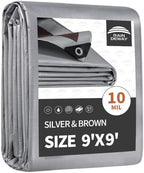 RAINDEWAY 9x9 Feet Tarps Heavy Duty Waterproof, 10Mil Multipurpose Tarp by RAINDEWAY