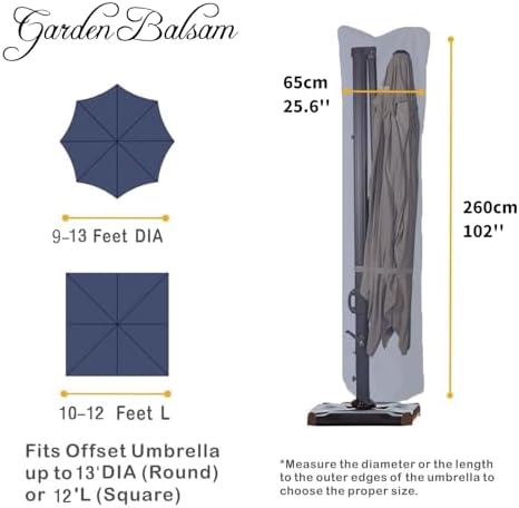 Patio Umbrella Cover for 9'-13' Offset/Cantilever Umbrellas - Image 2