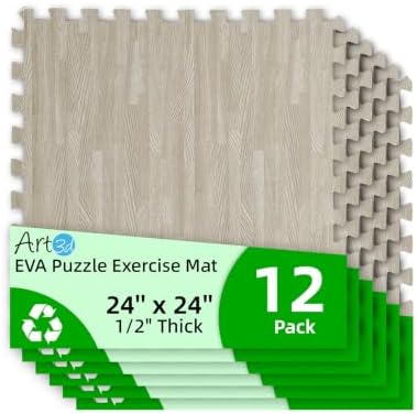 Art3d 12-Pack 24"x24" EVA Interlocking Exercise Mats, 48 Sq.Ft by Art3d