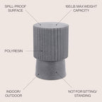 JONATHAN Y Louisa Outdoor Accent Table 19" Fluted Polyresin - Image 3