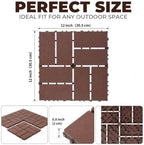 Plastic Interlocking Deck Tiles, 44 Pack, Non-Slip Patio Floor Decking Tiles - Image 2