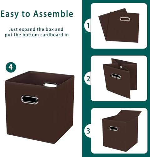 Black Foldable Storage Cubes Bins, Fabric Storage Box Cubes Organizer Baskets - Image 6