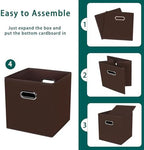 Black Foldable Storage Cubes Bins, Fabric Storage Box Cubes Organizer Baskets - Image 6