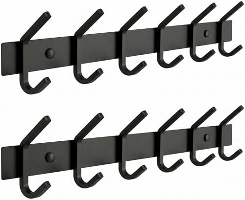 Coat Rack Wall Mount – 17 Inch Stainless Steel Hook Rail by SAYONEYES