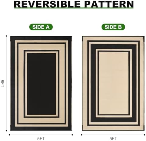 RURALITY Outdoor Rugs 5x8 Waterproof - Image 2