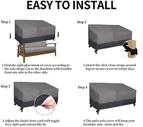 Easy-Going Heavy Duty Outdoor Loveseat Cover, 60Wx35Dx35H inch - Image 7
