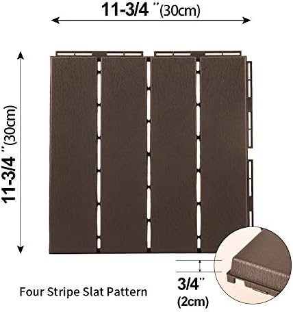 domi Outdoor Living Patio Deck Tiles, 12 x 12 inches Composite Interlocking - Image 3
