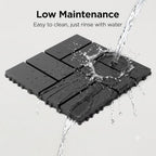 Plastic Interlocking Deck Tiles, 44 Pack, Non-Slip Patio Floor Decking Tiles - Image 3