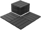 44 Pack Interlocking Deck Tiles, All-Weather Outdoor Deck Tiles by Unknown