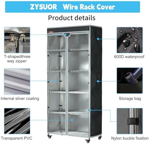 Waterproof Shelf Cover, Fits 30"x14"x54" Storage Shelve - Image 2