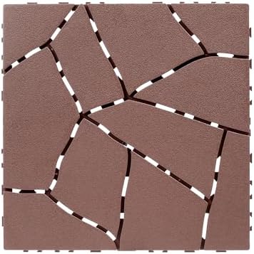 44 Pack Interlocking Deck Tiles, Polypropylene, 3D Wood Grain Plastic, - Image 3