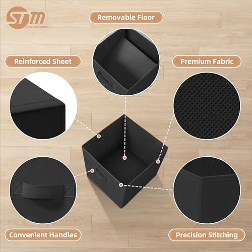 STORAGE MANIAC Storage Cubes, 13 Inch 6 Pack Collapsible Fabric Shelf Bins - Image 3