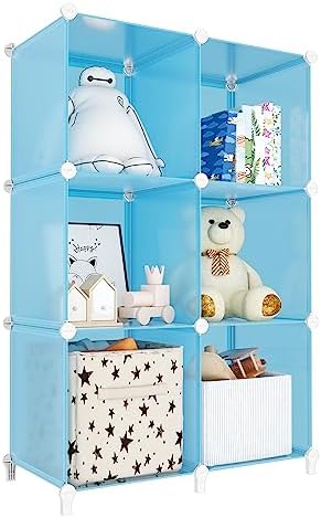 Portable Closet 6 Cube Closet Organizer and Storage Shelf Bookcase by DecorateYourHome
