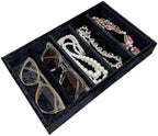 AgentMoon 5-Compartment Velvet Organizer Tray, Embossed Black by AgentMoon