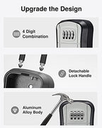 Puroma Key Lock Box Outdoor 4 Digit Code Combination Lockbox House, 1 Gray - Image 5