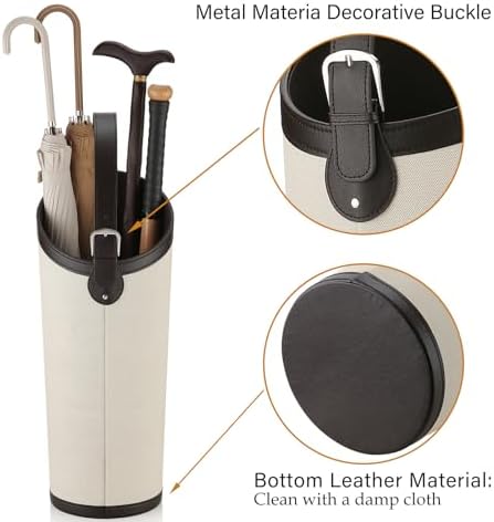 Artificial Leather Umbrella Holder Rack Hallyway Cane Stand - Image 6