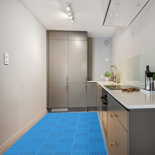 18 Pack Modular Interlocking Tiles Double Non-Slip 12"x12" Blue - Image 5