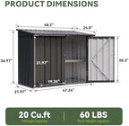 Aoxun Outdoor Storage Cabinet 20Cu.Ft Metal Storage Shed - Image 2