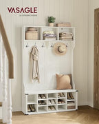 VASAGLE Hall Tree with Bench and Shoe Storage, 16 Open Compartments - Image 2