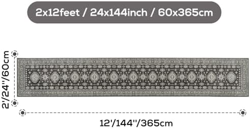 2x12 Runner Rug Washable Non Slip Boho Floor Mat - Image 2