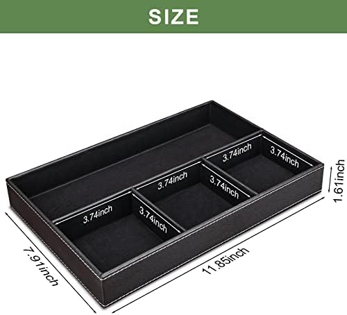 GORESE 2 Pieces Faux Leather Valet Tray - Image 3