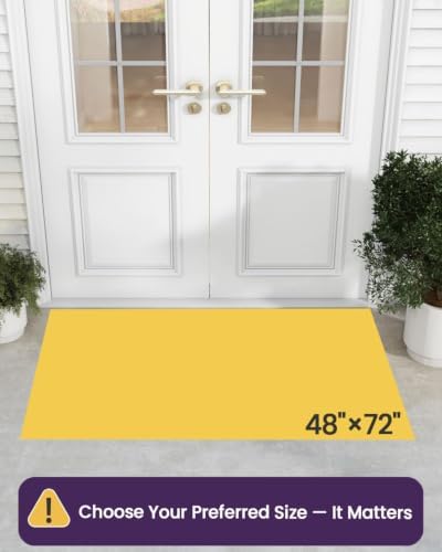 DEXI Front Door Mat Outside Entrance 48x72 Rubber Entry Doormat Maze Blue - Image 3