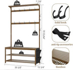 AMBIRD Hall Tree with bench and shoe storage, Entryway Bench with shoe storage - Image 4