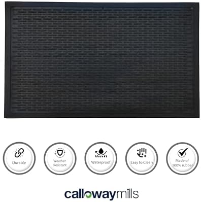 Calloway Mills 153483660 Rubber Ridge Scraper Doormat 3' x 5' - Image 6