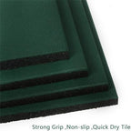 MYOYAY 4 Pack Interlocking Tiles 20"x20"x1" Heavy Duty Rubber Tile Green - Image 3