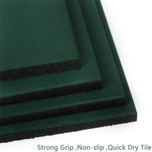 MYOYAY 4 Pack Interlocking Tiles 20"x20"x1" Heavy Duty Rubber Tile Green - Image 3