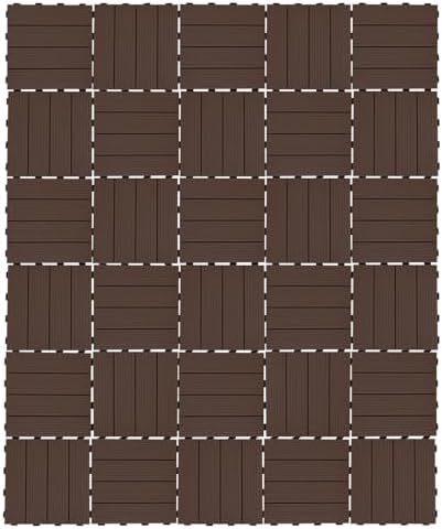 Interlocking Deck Tiles 30 Pack, 11.8" x 11.8" Floors Tiles by banborba