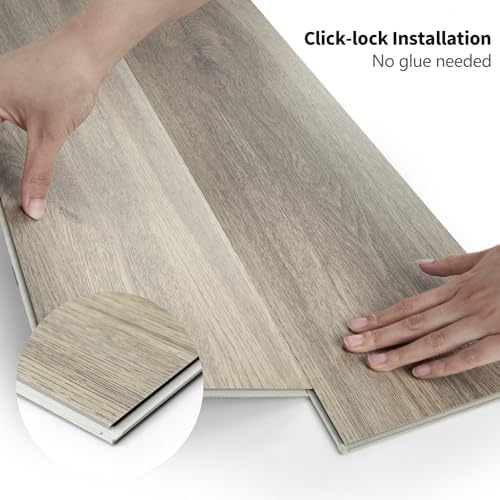 Art3d 10-Pack SPC Click-Lock Floor Tiles, Warm Brown - Image 5