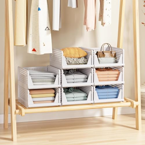 caktraie 8 Pack Stackable Closet Storage Basket - Image 6