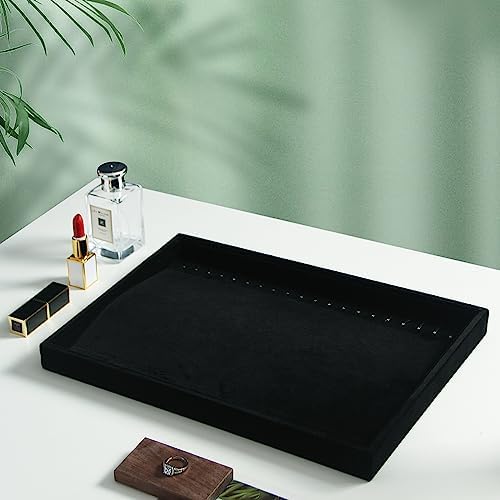 Coward Set of 2 Black Velvet Stackable Necklace Holder Organizer Tray Velvet - Image 4