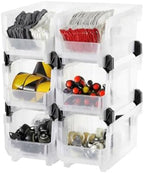 VEVOR Plastic Stackable Storage Bins, 14.8 x 8.5 x 7.1 inch, Plastic Containers by VEVOR