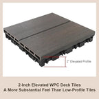 JJWOOD 2-Inch Thick Interlocking Deck Tiles, Water-Resistant Outdoor Floor Tiles - Image 3