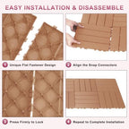 Plastic Interlocking Deck Tiles 12 Pack, 12in Waterproof Patio Flooring - Image 4