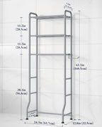 Kitsure Over Toilet Storage Rack, 63.2" H Space-Saving, Holder & Hooks - Image 2