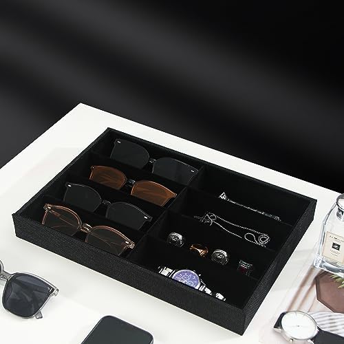 Julysky Sunglass Organizer Tray, 8 Grids Watch Holder Display Jewelry Tray - Image 2