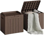Devoko 30 Gallon Resin Deck Box 2 Pack Outdoor Indoor Waterproof Storage Box by DEVOKO