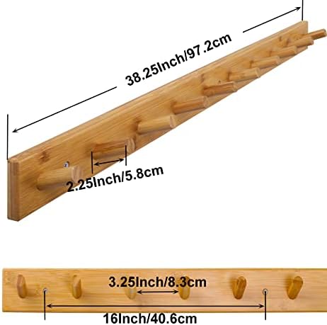SKOLOO Wall Mounted Coat Rack 38", 10 Hooks, Shaker Style - Image 6