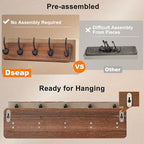 Dseap Wall Mounted Coat Rack: Patented, Heavy-Duty, 17.4" Long 5-Double-Hooks - Image 3