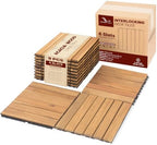 Acacia Interlocking Deck Tiles, 6 Slats by VICTORYRELAX