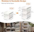 Lifewit 3 Tier Plastic Stackable Storage Baskets - Image 4