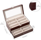 ProCase 12 Slots Sunglasses Organizer, 2 Layer Sunglass Case, Leather Eyeglass - Image 5