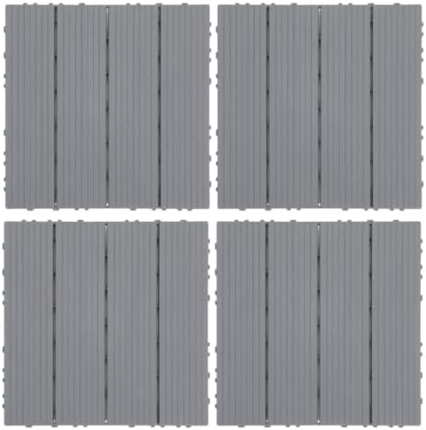 4pcs Imitation Wood Interlocking Deck Tiles by Didiseaon